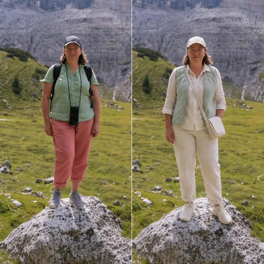 Przed i po – stylizacja w górach